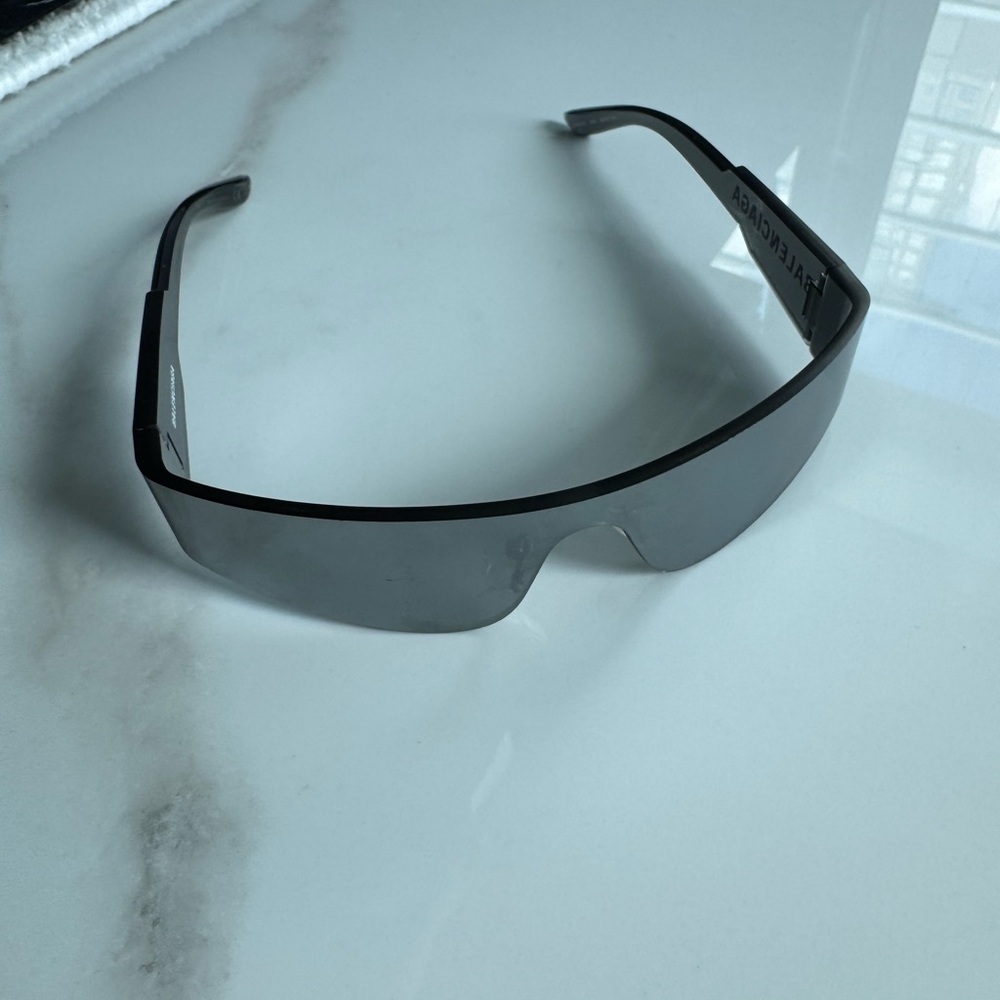 Balenciaga mono rectangle Black Sunglasses
